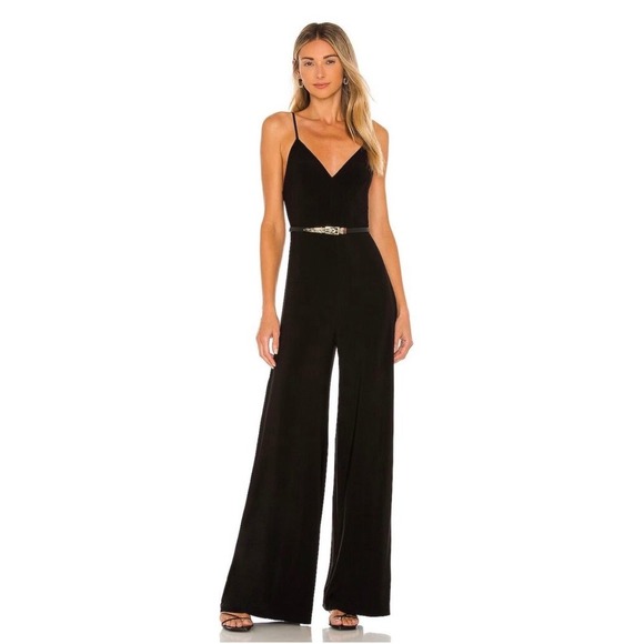 Norma Kamali Pants - Norma Kamali Slip Jumpsuit Size Small Black Wide Leg Jersey Romper